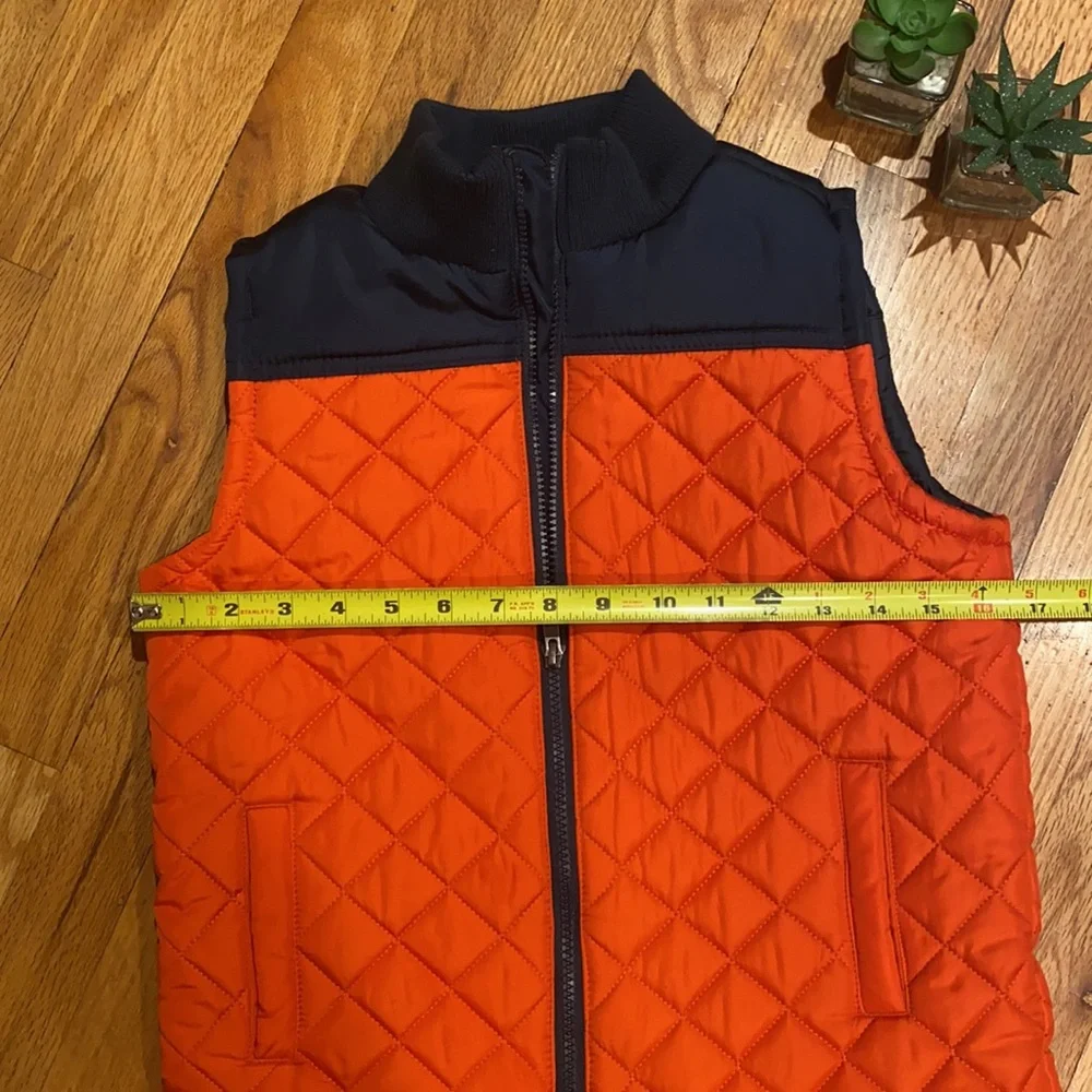 Gymboree Kids Vest Orange Blue Medium Quilted